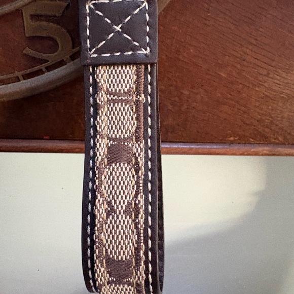 NWOT Coach Brown and Tan leather and canvas Key Holder - Picture 1 of 7
